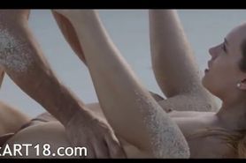 Extreme art sex of sweet couple on beach - video 2