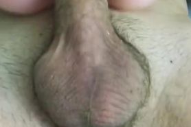 Playing with my hard dick and sex doll