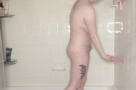Big Tit Goth Girl Fucks Herself Good in the Shower Vid 1/2