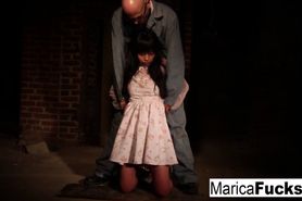 Marica gets stripped and fondled in the basement