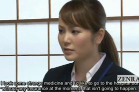 Subtitled Japanese medicine saleswoman CFNM examination