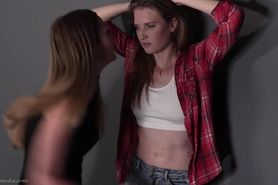 Ashley's Stomach Beatdown - Belly Punching Lesbian Domination TEASER