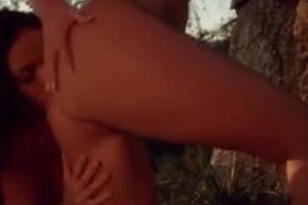 Lesbian Girlfriends and Nature Lover Lick And Finger Each Other On The Rock