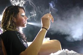 The amazing Latina beauty Mariah smoking sexy