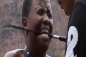 Ebony whores in bondage got abused roughly by their masters