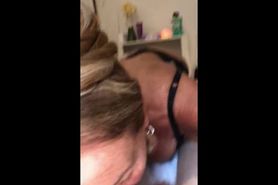 Lisa32FF Worships Cock and gets Spunk over her Face. Lots of Filthy Talk.
