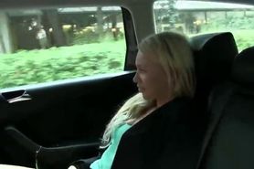 Blonde Russian hottie fucked in fake taxi