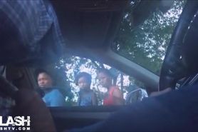 Dickflash in Car to 3 Black Girls