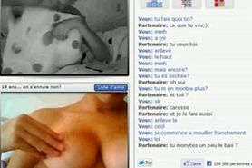Horny french teen on chatroulette - video 2