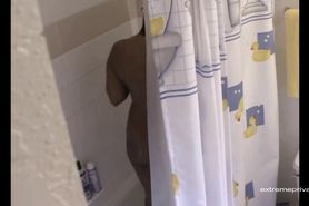 desi stepsister plays with shower head