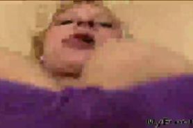 Chunky Blond Centerfold Gets Rod In Asshole And Cream On Breasts BBW fat bb