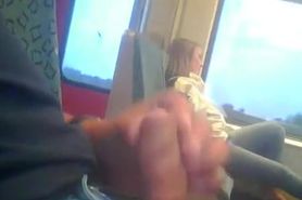masturbating to cutie on the train