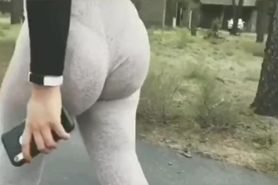 Candid Thick Teen in See Through Leggings pt.2