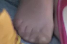 candid nylon feet toeclamp in fair