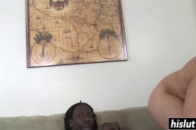 Girl with big tits bangs a black guy