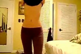 teen showing herself on bed