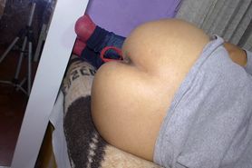 I give it in the ass with hidden camera. real anal creampie