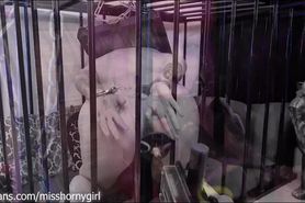 Fucking Machine Screw Submissive Brain.  Cage + Pillory