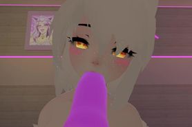 hot Virtual Angel has fun with her new toys (loud moaning and pov) in vrchat