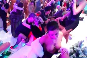 Horny bitches fuck in club