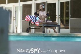 NANNYSPY Exhibitionist Nanny Lena Paul dripping CREAMPIE