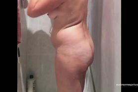 my aunt touching her pussy in the shower