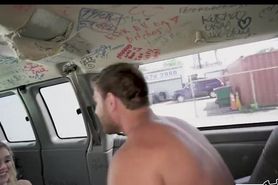 Handsome dude fucks in the van