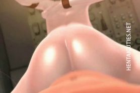 Sexy 3D hentai babe screwing a giant penis