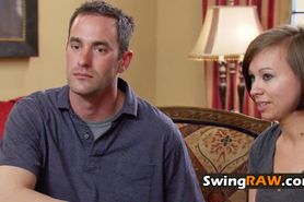 Kinky swinger husband admits he would like to swap his horny wife
