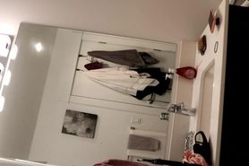 SPYCAM gfs hot roommate heard on the toilet before shower! Camera died at the end