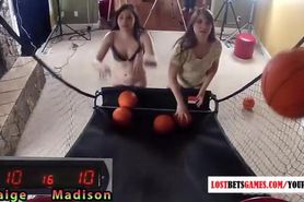 Two really cute girls have a strip shoot-off