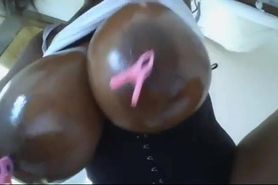 Oiled tits nips clipped