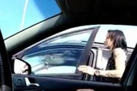 Milf Watches Cumshot in Car