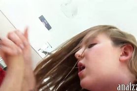Cute amateur teen girlfriend gets anal fucked on camera