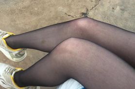 In black tights in public