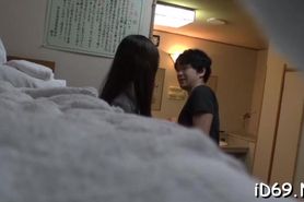 Elegant nipponese maid exposes pie for fuck