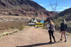 Public Pussy Play with Molly Pills and Katie Kush - Horny Hiking POV