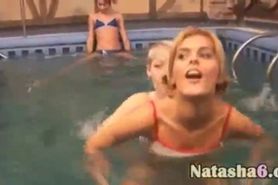 Three russian babysitters in the pool
