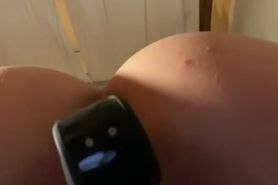Dutch girl fingering with vibrator in her little pussy