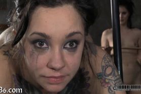Intense caning for worthless babe