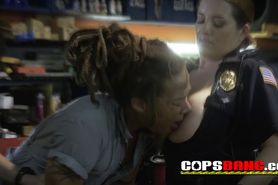 Black suspect is licking a wet and tight pussy before he gets arrested