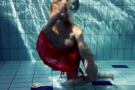 Hot blonde Lucie French teen in the pool