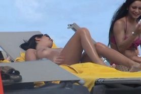 incredible beach two girls latin topless punta cana 001