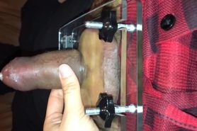 Flattening his Balls and Sounding his cock