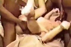White Babe Knocked Up By 10 Ebony Guys! black ebony cumshots ebony swallow