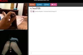 Sissy trap in chastity helping a guy cum on dirtyroulette cam
