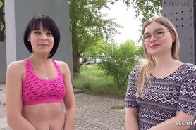 German Scout Two Petite Girls First Time Ffm 3Some At Pickup In Berlin