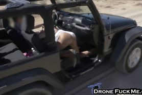 Mercedes Carrera sucks cock while being filmed by drone
