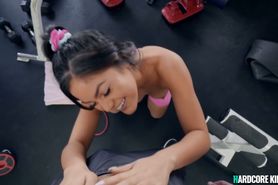 Fit Asian babe riding big cock in POV