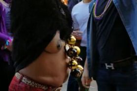 Black Granny Showing them old Titties for Beads